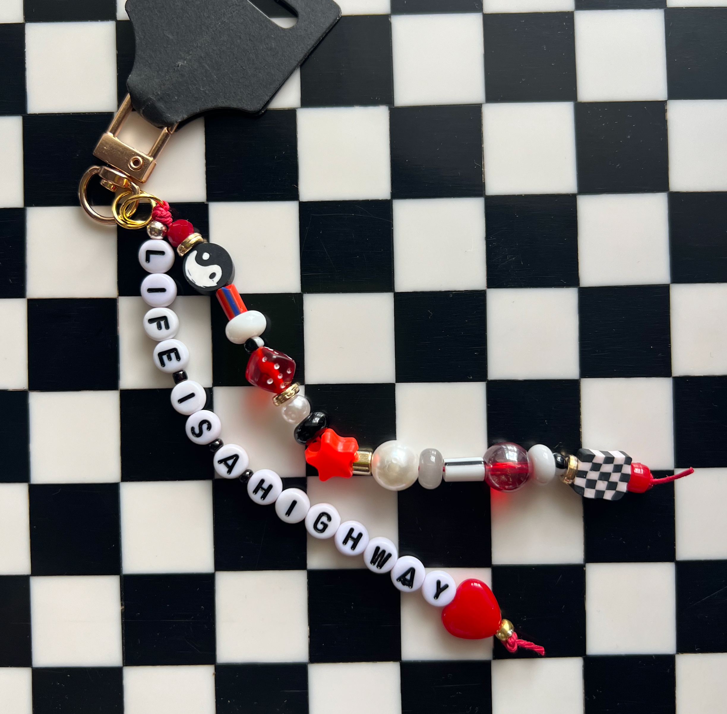 Life Is a Highway - Beaded Bag Charm