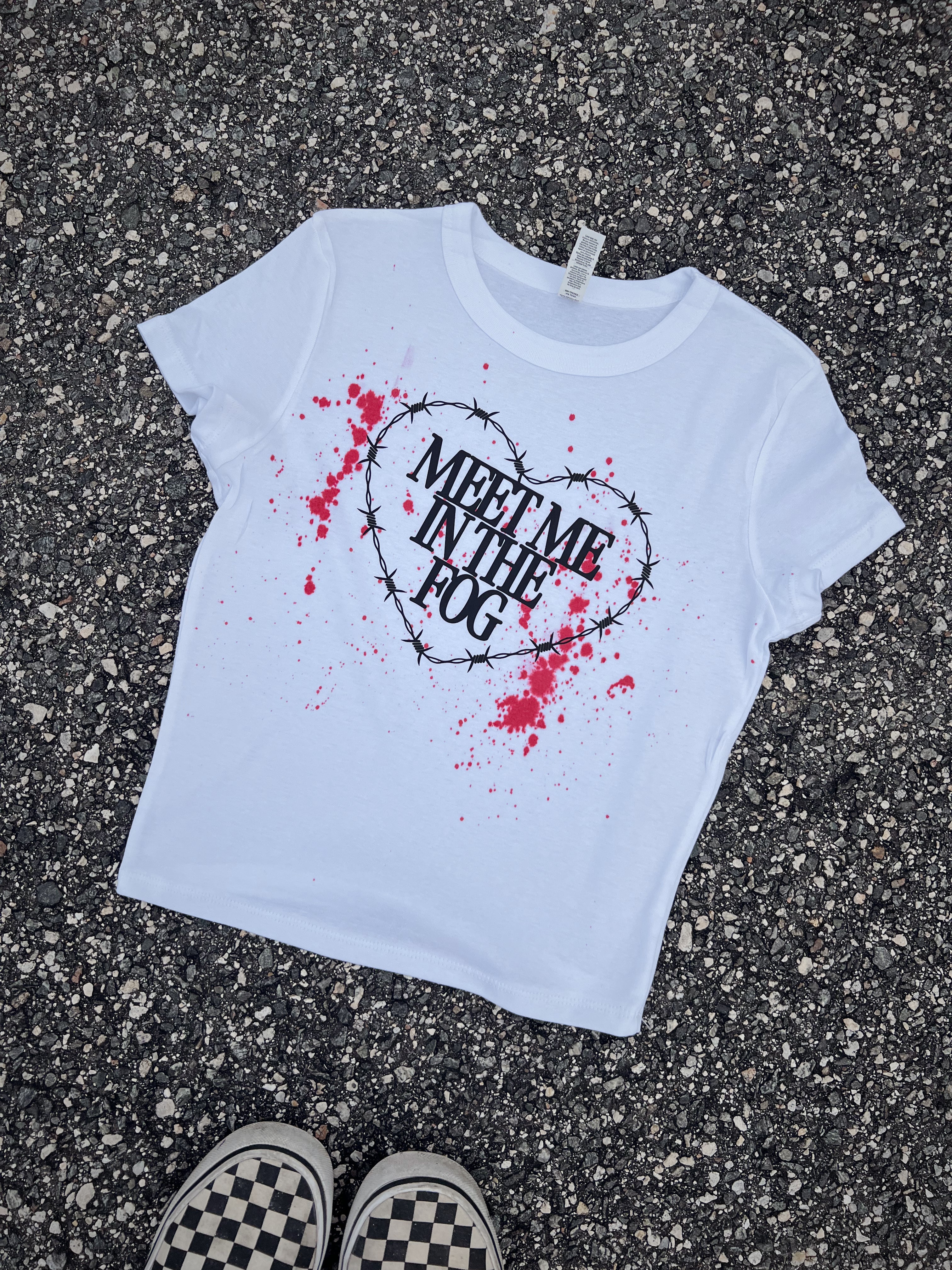 Meet Me In The Fog Blood Splatter Baby Tee