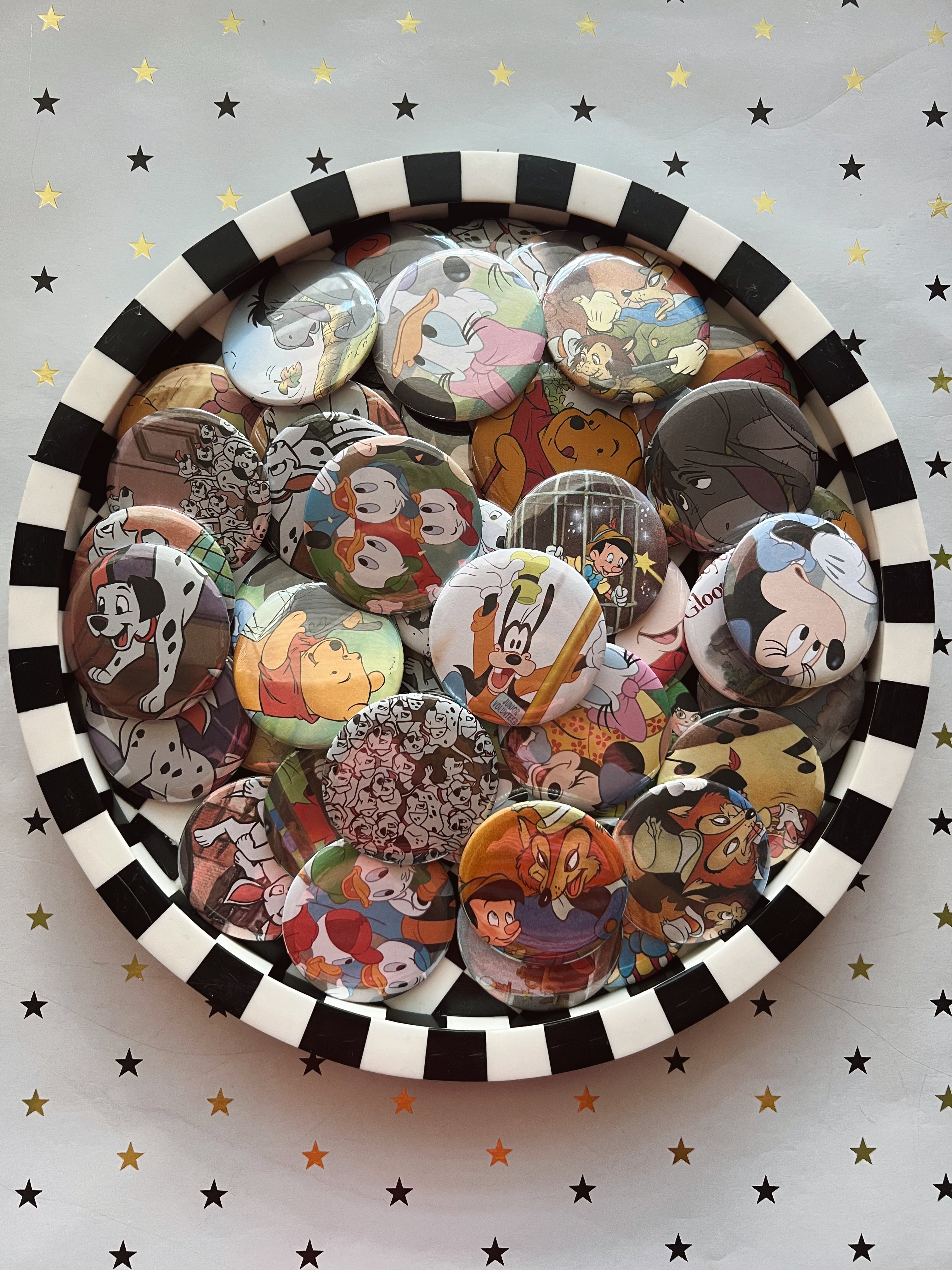 Vintage Cartoon Button Mystery Pack