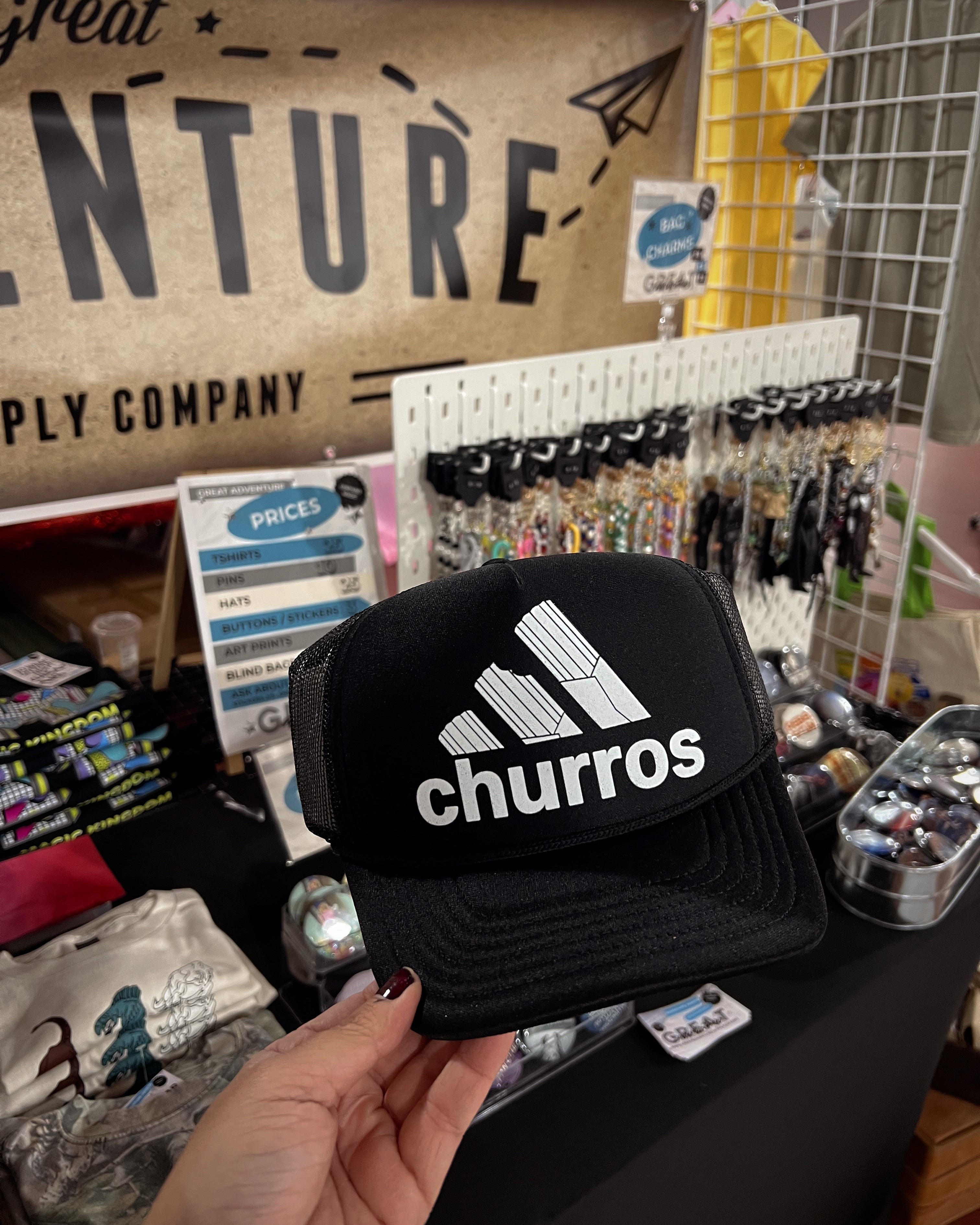 churros black foam trucker hat
